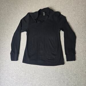 Kial‎ Women's Black Long Sleeve Cotton Blend Casual Shirt - Size L